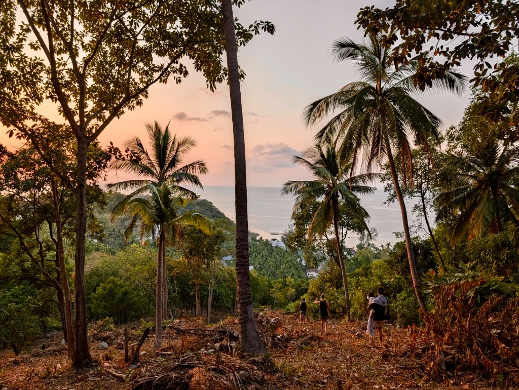 Golden-hour sunset view from the hilltop