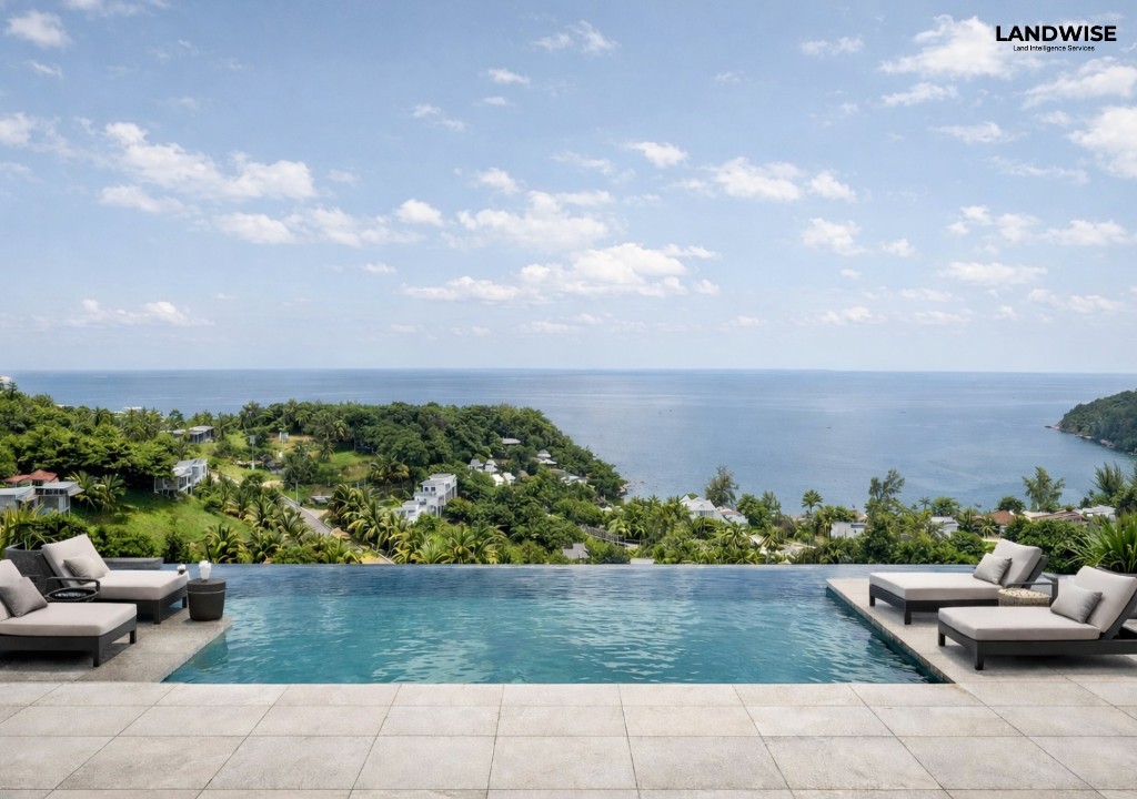 Infinity pool villa with panoramic sea view over Haad Salad bay and the Gulf of Thailand